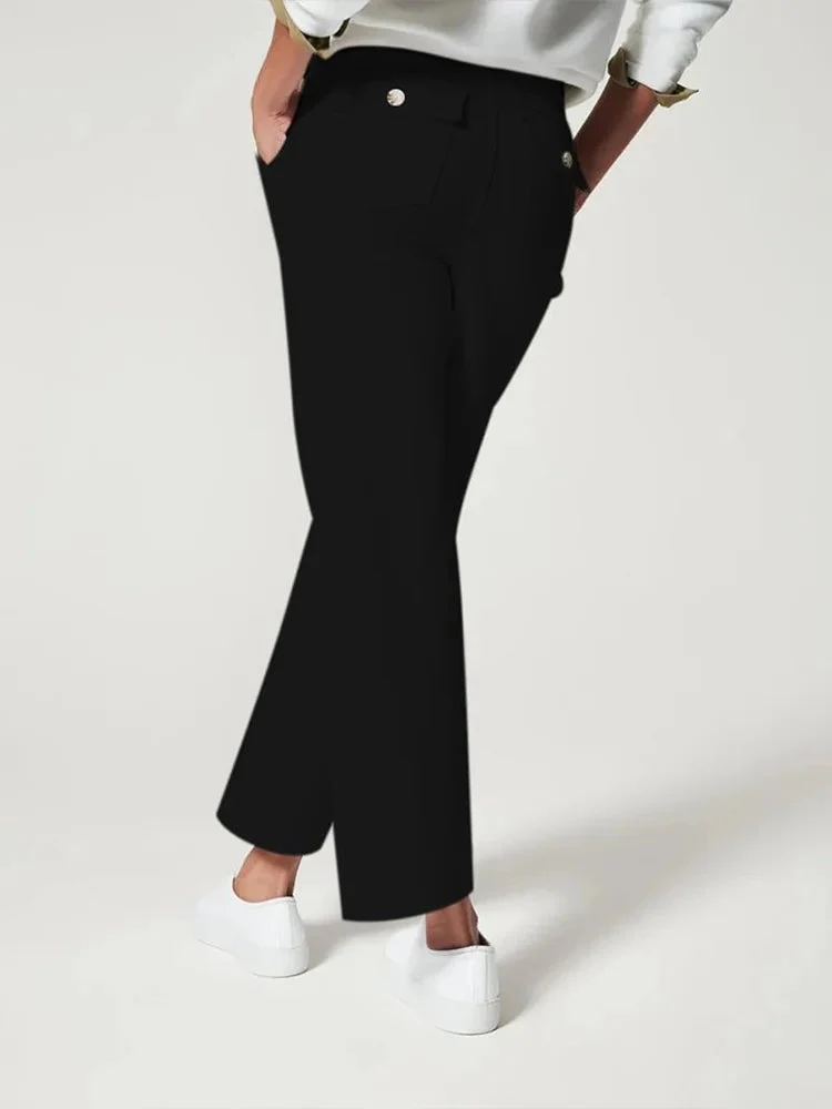 Women Stretch Tummy Control Twill Cropped Wide Leg Pant (BUY 2 FREE SHIPPING) - Image 15