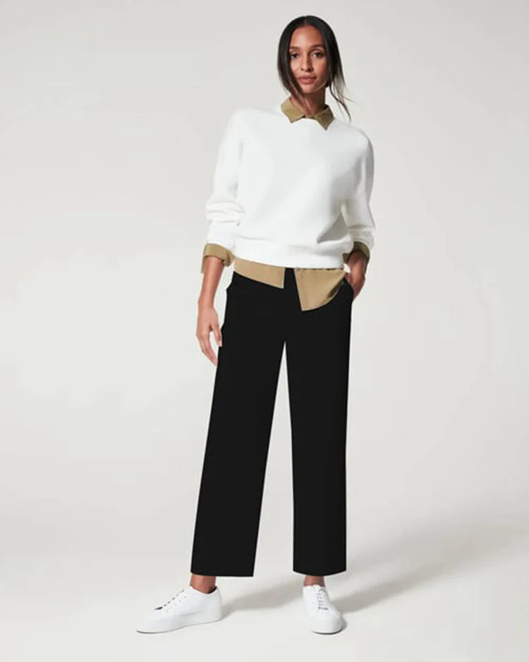 Women Stretch Tummy Control Twill Cropped Wide Leg Pant (BUY 2 FREE SHIPPING) - Image 16