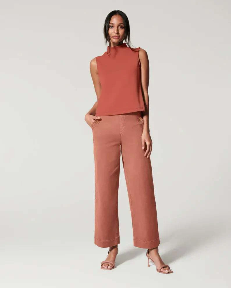 Women Stretch Tummy Control Twill Cropped Wide Leg Pant (BUY 2 FREE SHIPPING) - Image 17