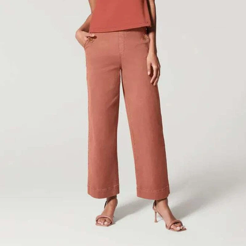 Women Stretch Tummy Control Twill Cropped Wide Leg Pant (BUY 2 FREE SHIPPING) - Image 19