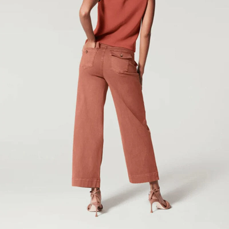 Women Stretch Tummy Control Twill Cropped Wide Leg Pant (BUY 2 FREE SHIPPING) - Image 20