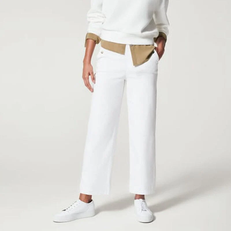 Women Stretch Tummy Control Twill Cropped Wide Leg Pant (BUY 2 FREE SHIPPING) - Image 22