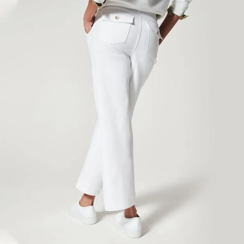 Women Stretch Tummy Control Twill Cropped Wide Leg Pant (BUY 2 FREE SHIPPING) - Image 24