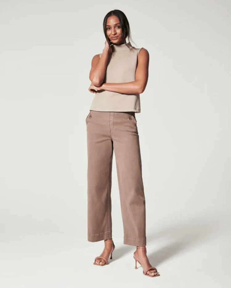 Women Stretch Tummy Control Twill Cropped Wide Leg Pant (BUY 2 FREE SHIPPING) - Image 25