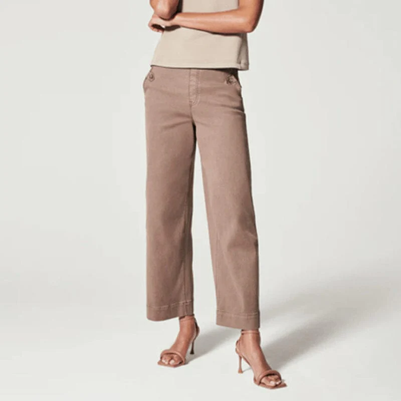 Women Stretch Tummy Control Twill Cropped Wide Leg Pant (BUY 2 FREE SHIPPING) - Image 27