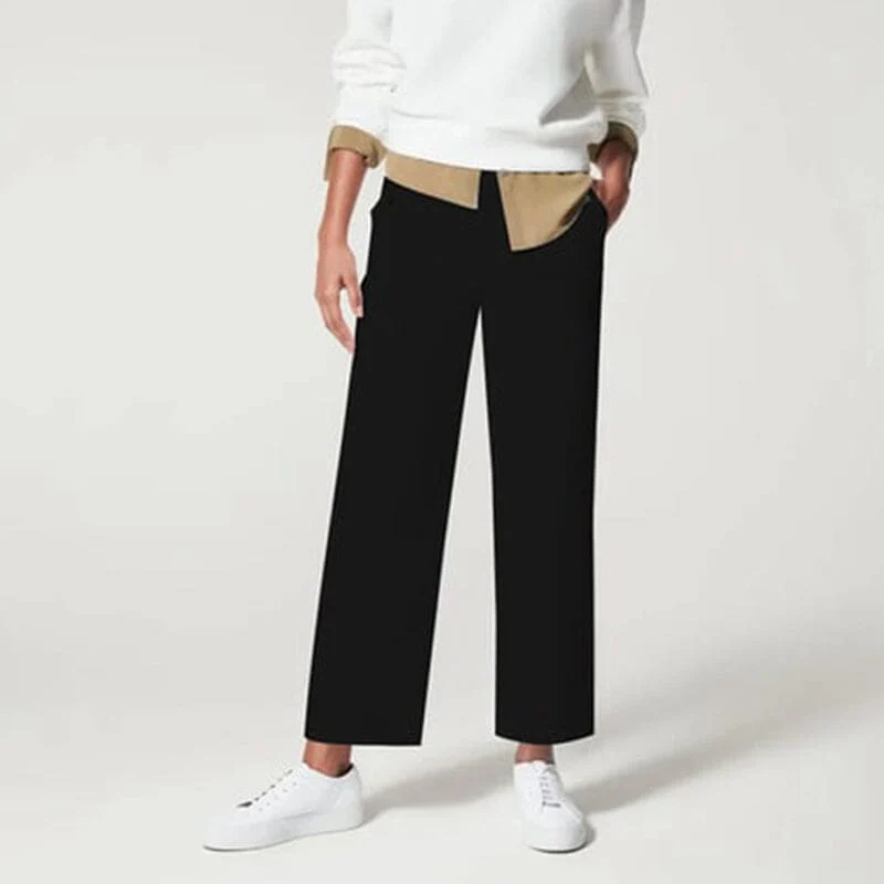 Women Stretch Tummy Control Twill Cropped Wide Leg Pant (BUY 2 FREE SHIPPING) - Image 34