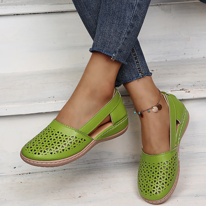 Women🧡Wedges Orthopedic Hollow Out PU Summer Vintage Sandals - Image 10