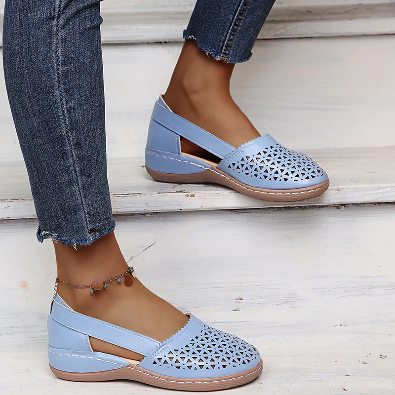 Women🧡Wedges Orthopedic Hollow Out PU Summer Vintage Sandals - Image 13