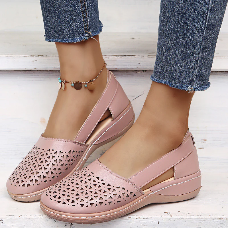 Women🧡Wedges Orthopedic Hollow Out PU Summer Vintage Sandals - Image 14
