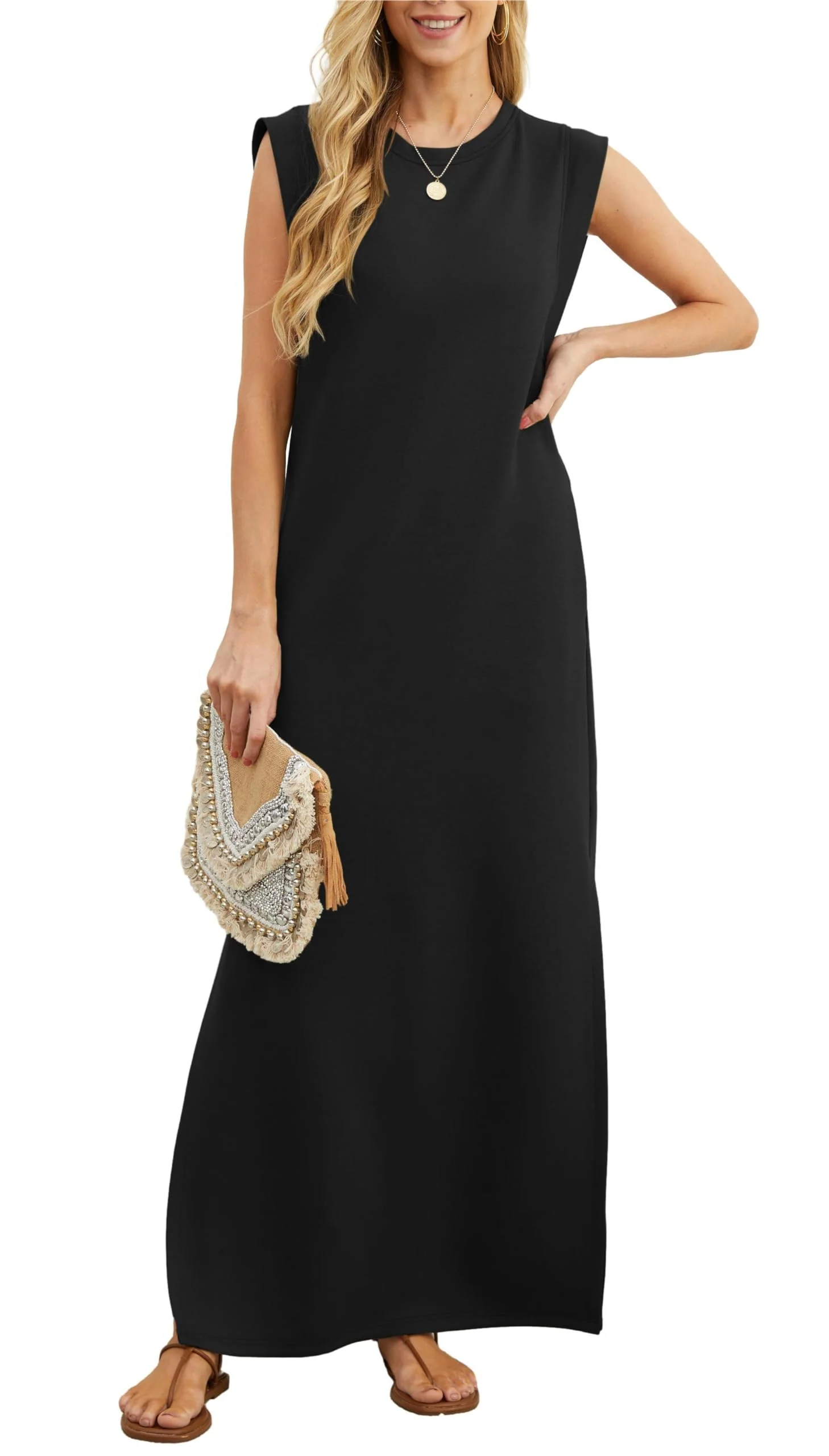 Women's Casual Loose Split Wrinkle Free Maxi Dress - Image 2