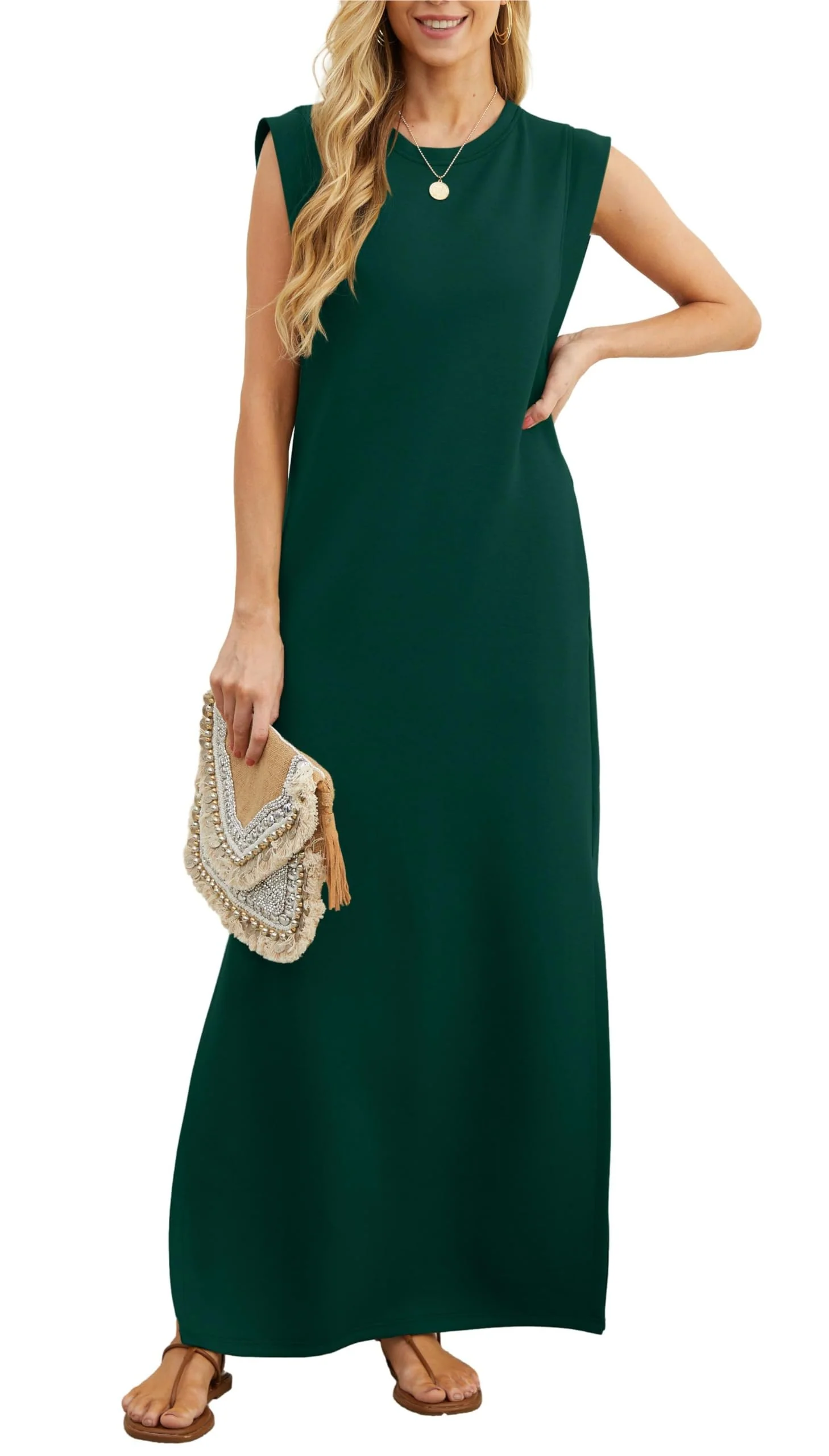Women's Casual Loose Split Wrinkle Free Maxi Dress - Image 7