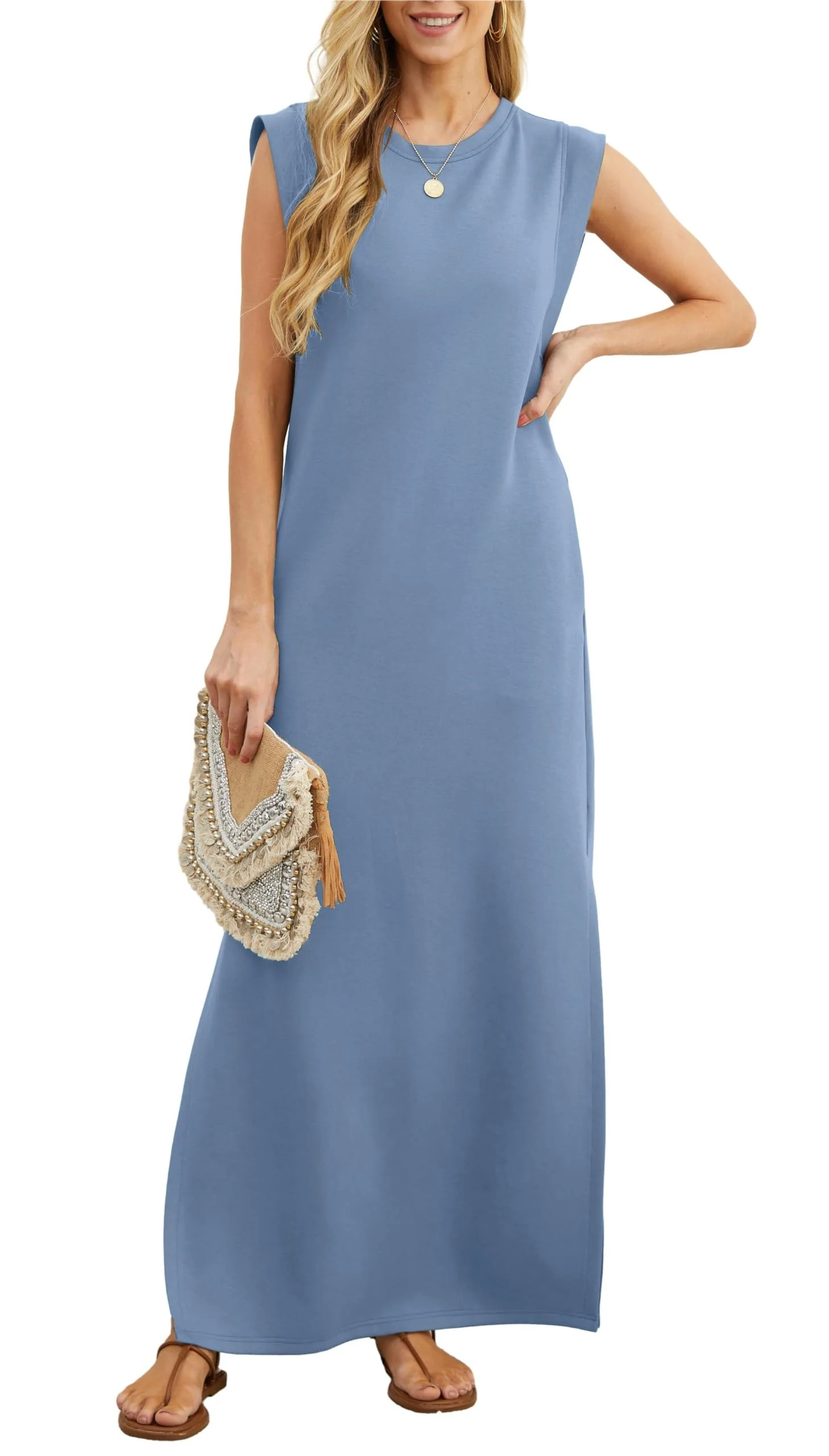 Women's Casual Loose Split Wrinkle Free Maxi Dress - Image 9
