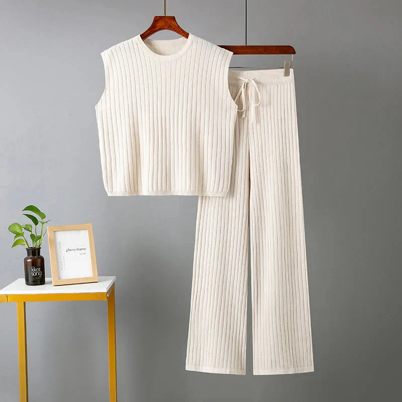 Women's Casual Sleeveless Top and Pants Set - Image 3