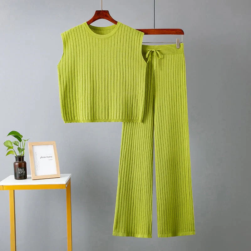 Women's Casual Sleeveless Top and Pants Set - Image 5