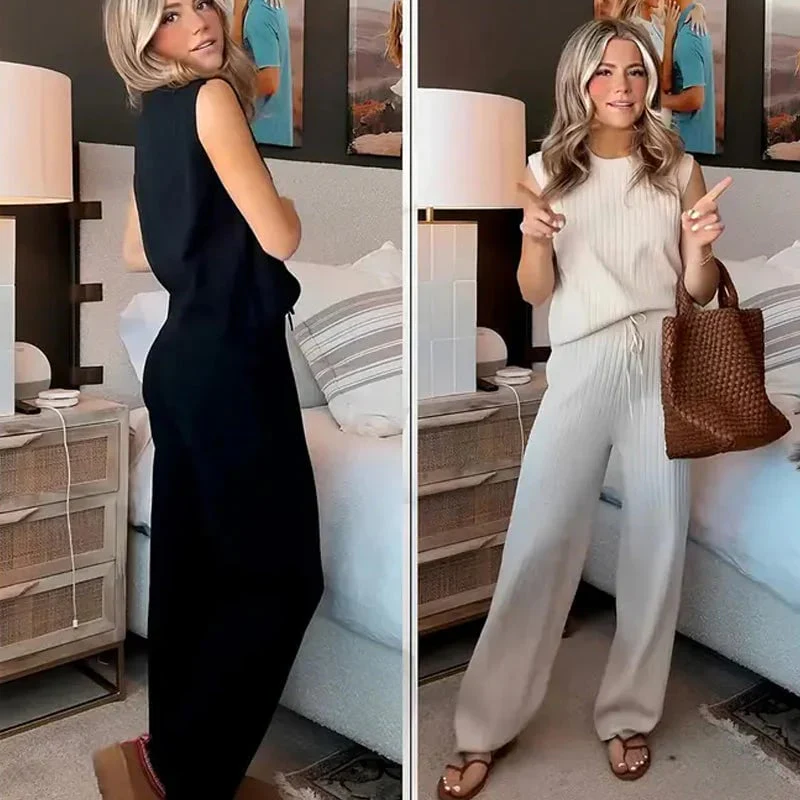 Women's Casual Sleeveless Top and Pants Set - Image 8
