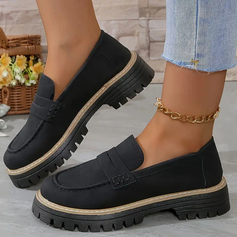 Women's Comfortable Chunky Slip On Platform Loafers - Image 10