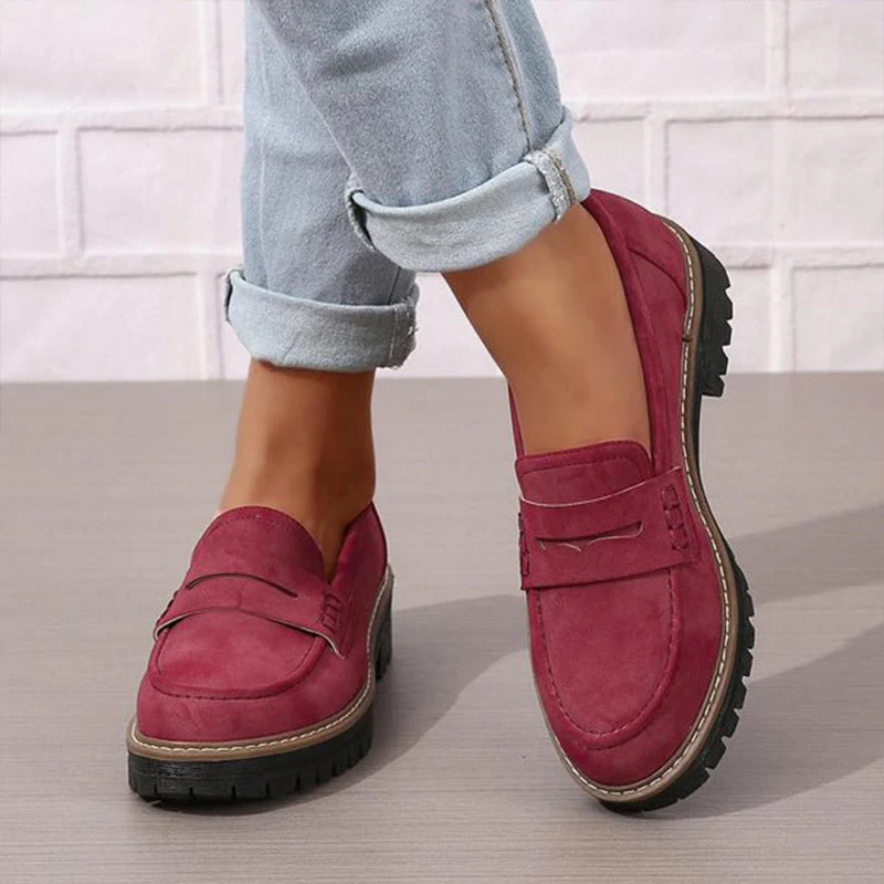 Women's Comfortable Chunky Slip On Platform Loafers - Image 4