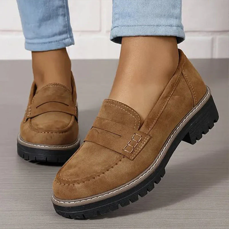 Women's Comfortable Chunky Slip On Platform Loafers - Image 5