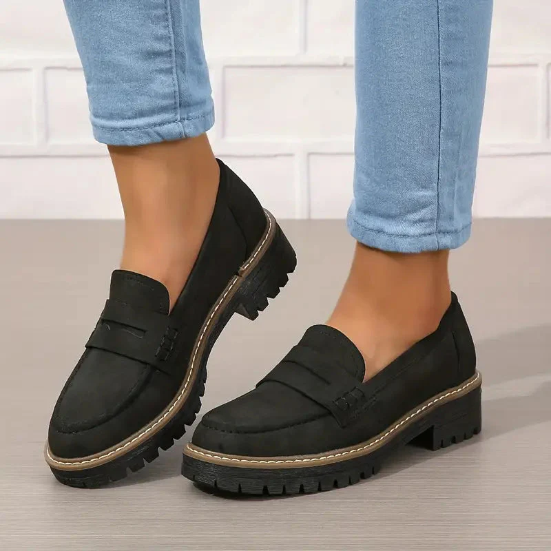 Women's Comfortable Chunky Slip On Platform Loafers - Image 6