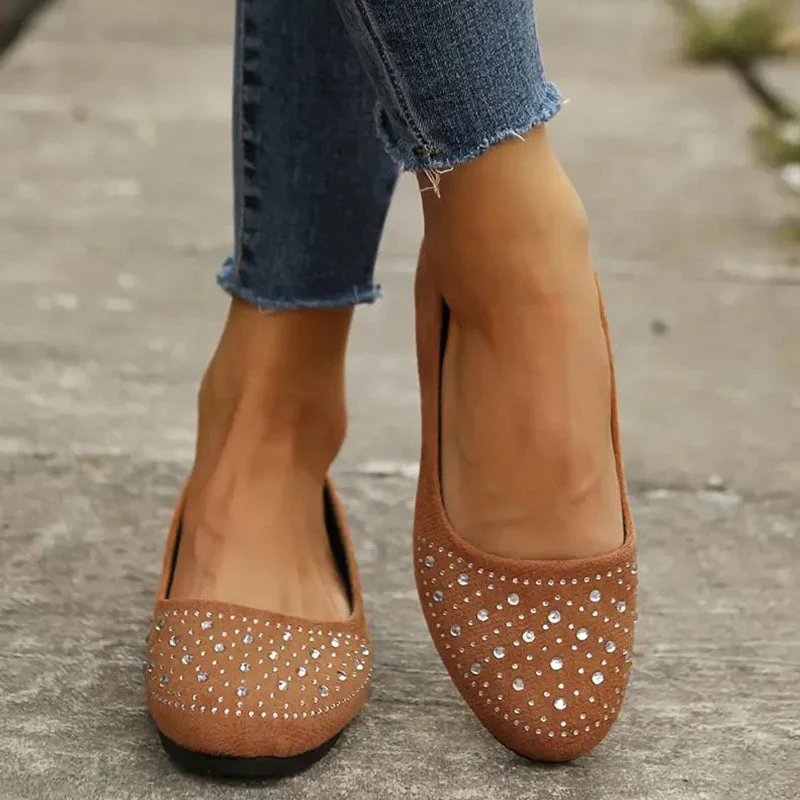 Comfortable slip-on flats for women with rhinestone decorations - Image 4