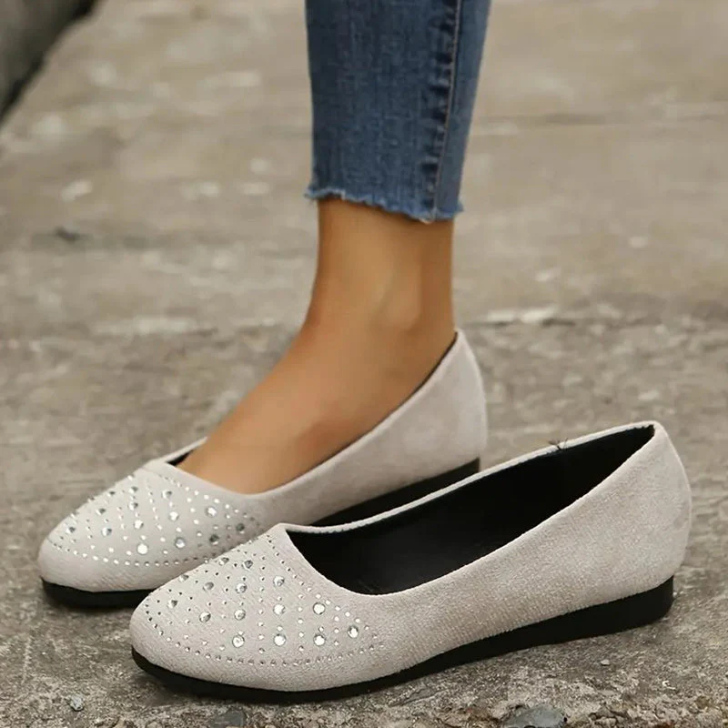 Comfortable slip-on flats for women with rhinestone decorations - Image 7