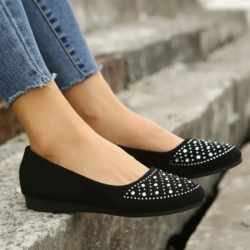Comfortable slip-on flats for women with rhinestone decorations - Image 8