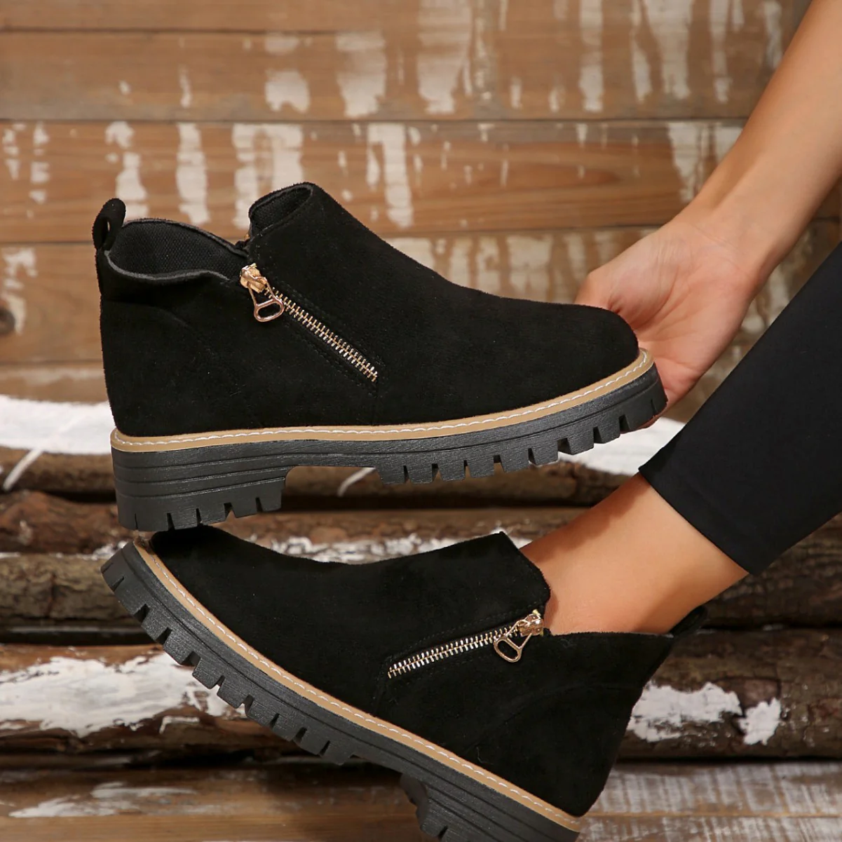 Women's Fashion Solid Color Ankle Boots - Image 11