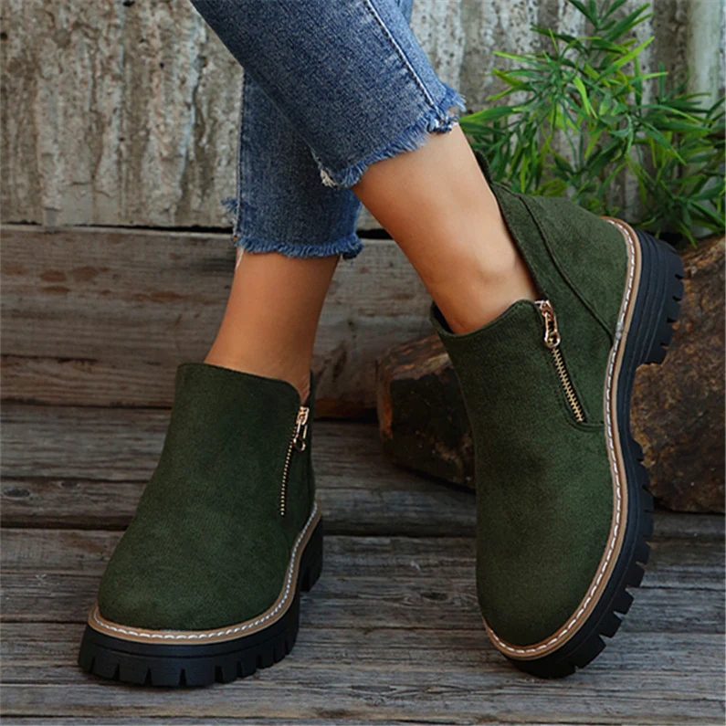 Women's Fashion Solid Color Ankle Boots - Image 16