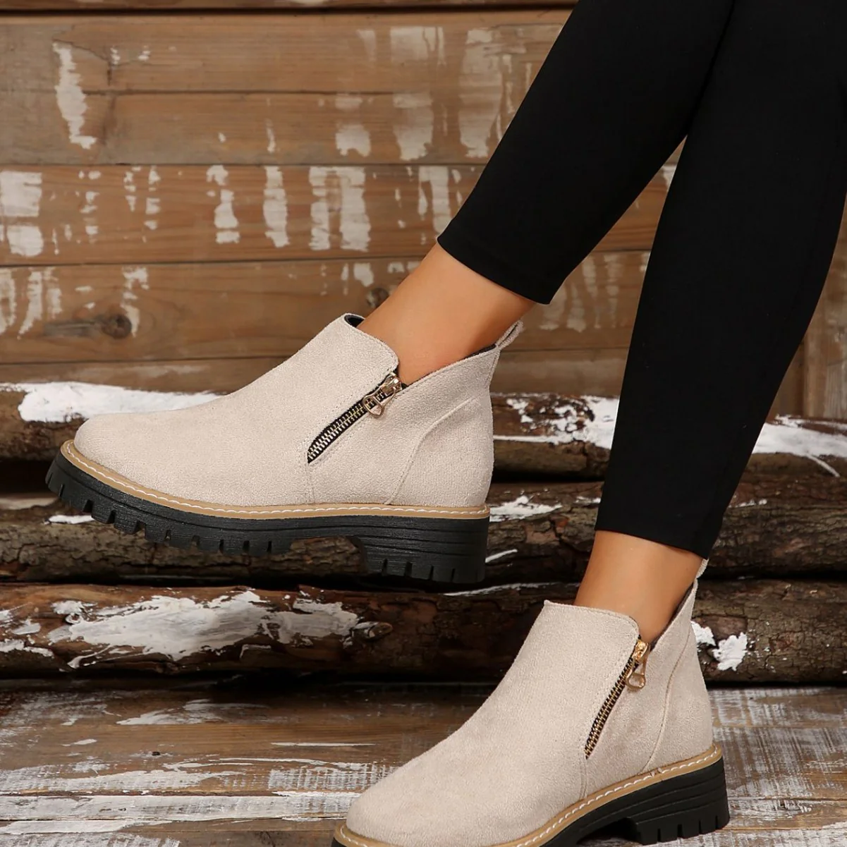Women's Fashion Solid Color Ankle Boots - Image 7