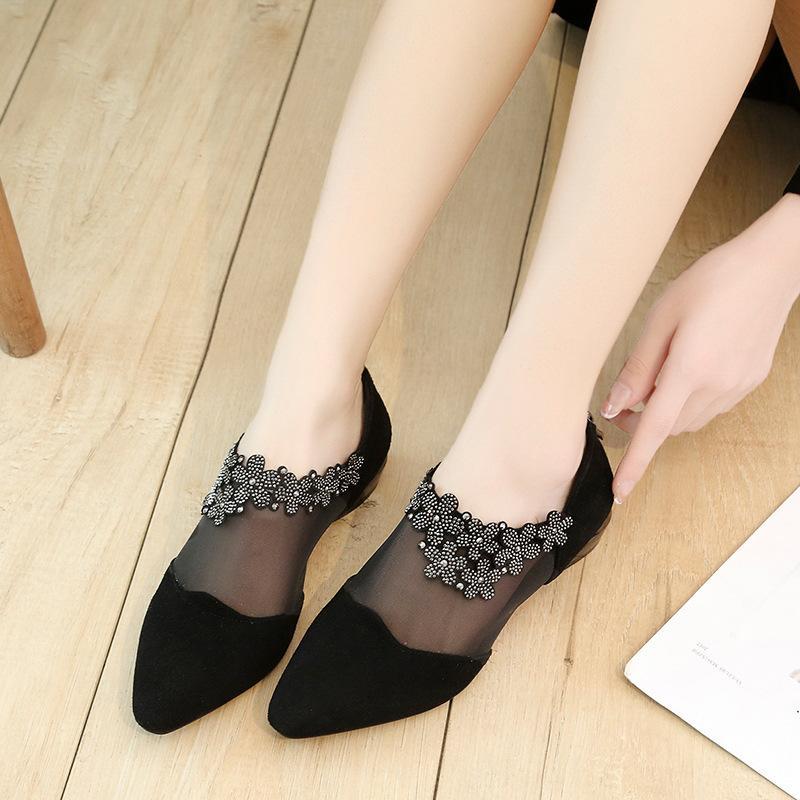 Women's Mesh Hollow-out Flower Low Heel Sandals - Image 3