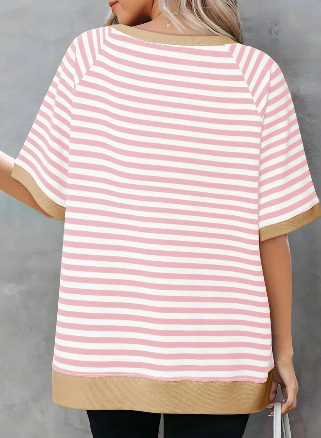 Women's Oversized Striped T Shirts - Image 3