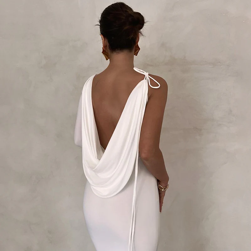 Women's Sexy Backless Maxi Dress Slim Dress - Image 4