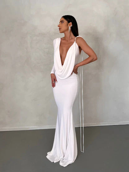 Women's Sexy Backless Maxi Dress Slim Dress - Image 9