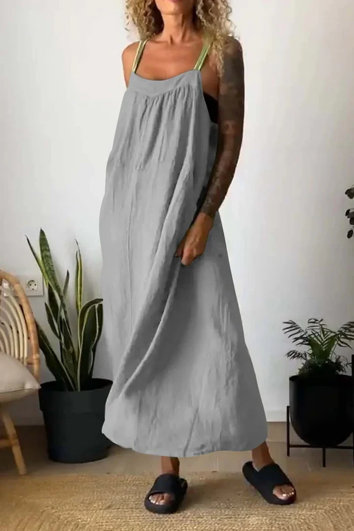 🔥Hot sale in summer💕Women's simple cotton and linen suspender dress - buy two for free shipping - Image 10