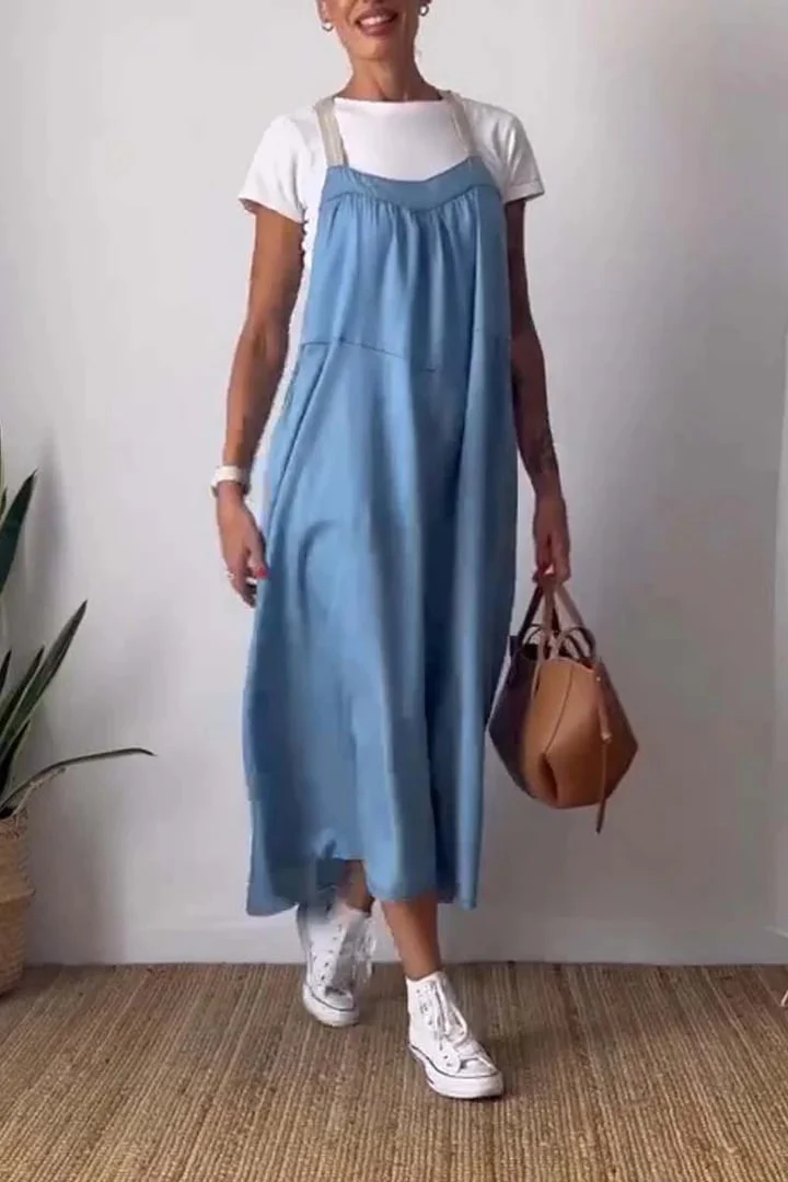 🔥Hot sale in summer💕Women's simple cotton and linen suspender dress - buy two for free shipping - Image 2