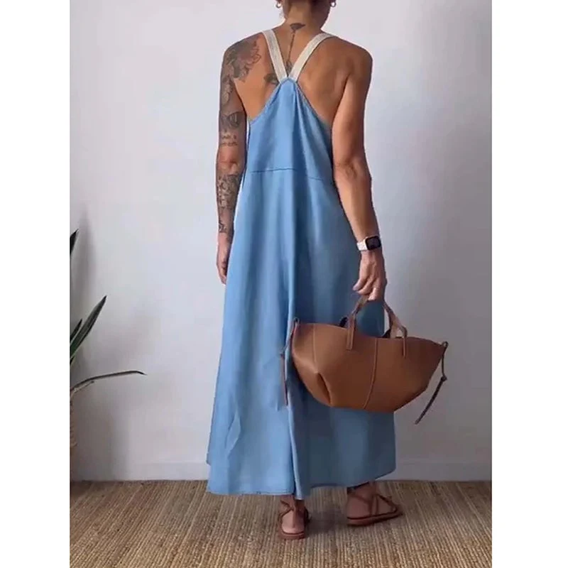 🔥Hot sale in summer💕Women's simple cotton and linen suspender dress - buy two for free shipping - Image 3