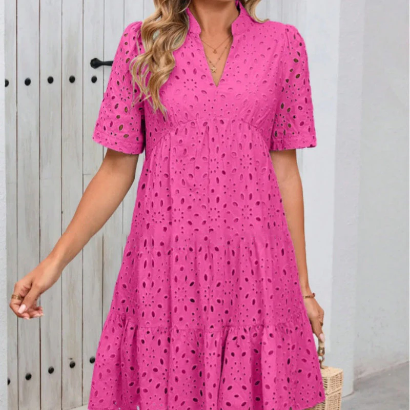 👗Summer New💃Women's V-Neck A-Line Cutout Printed Dress - Image 4