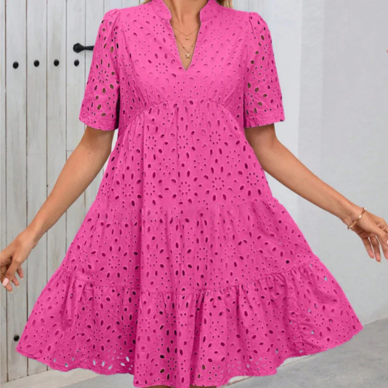 👗Summer New💃Women's V-Neck A-Line Cutout Printed Dress - Image 5