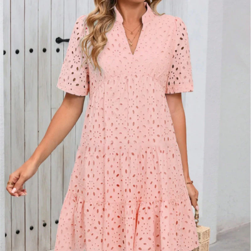 👗Summer New💃Women's V-Neck A-Line Cutout Printed Dress - Image 6