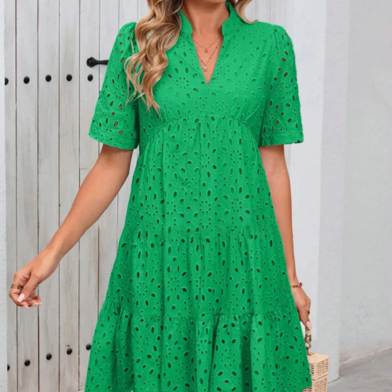 👗Summer New💃Women's V-Neck A-Line Cutout Printed Dress - Image 7