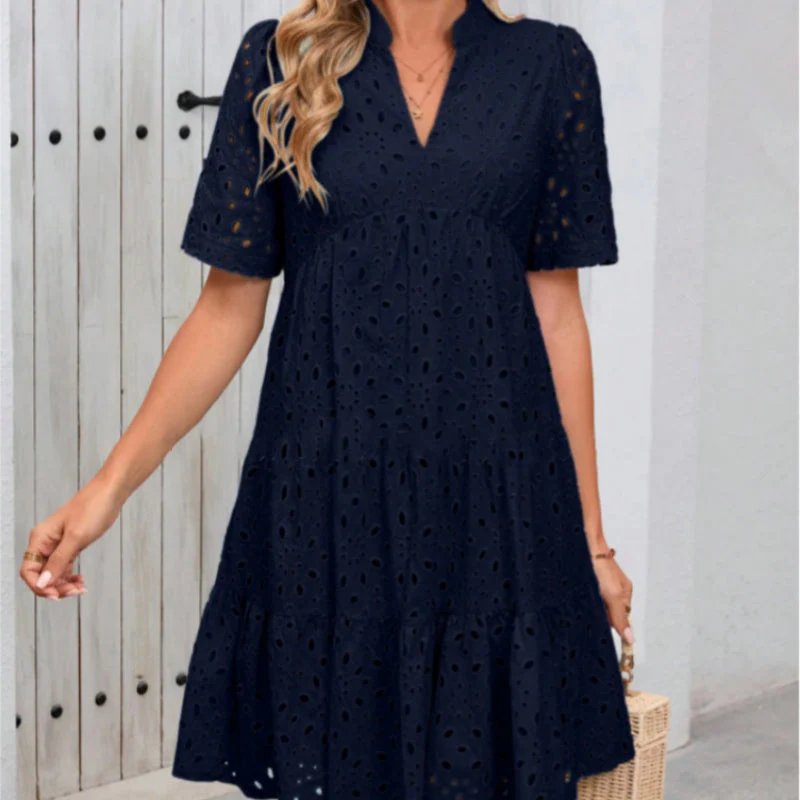 👗Summer New💃Women's V-Neck A-Line Cutout Printed Dress - Image 8