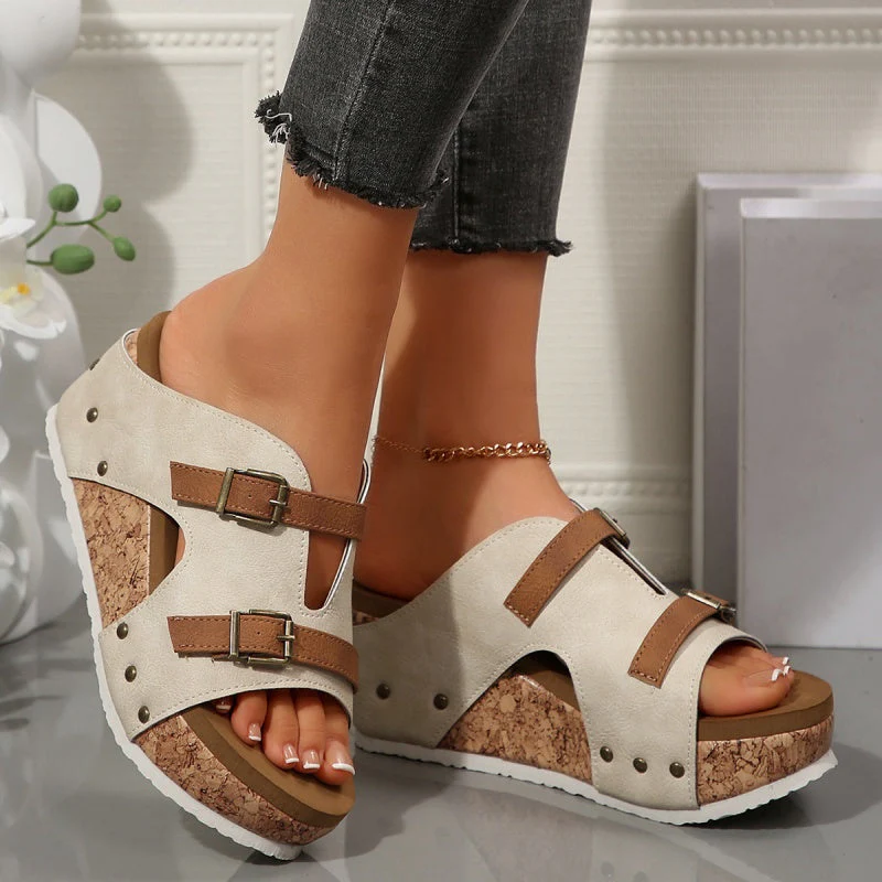 🔥Cutout Platform Wedge Sandals - Image 9