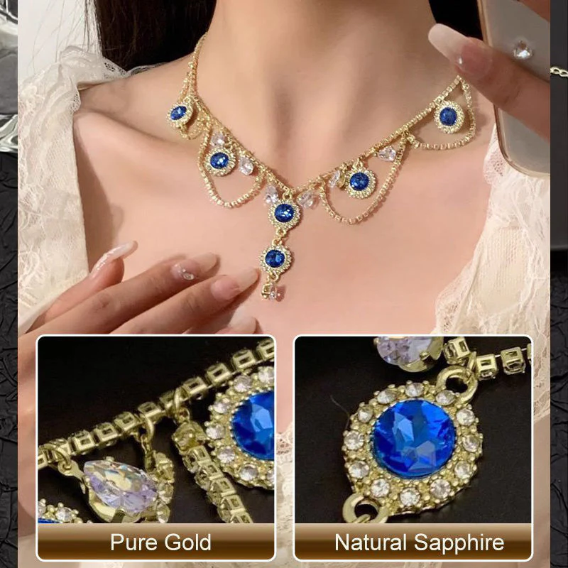 🔥2024 Hot Sale 🔥French Blue Zirconia Necklace--(Heart of the Ocean) - Image 4
